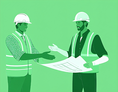 Two men are talking something.